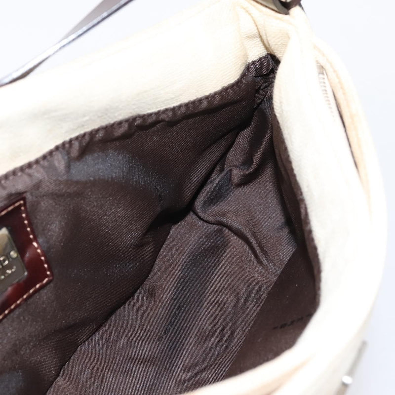 Fendi Baguette Pochette Zucca Canvas Neutral Bag