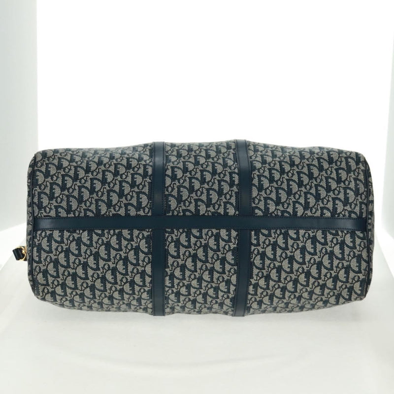 Christian Dior Vintage Trotter Boston Diorissimo Canvas Navy Bag