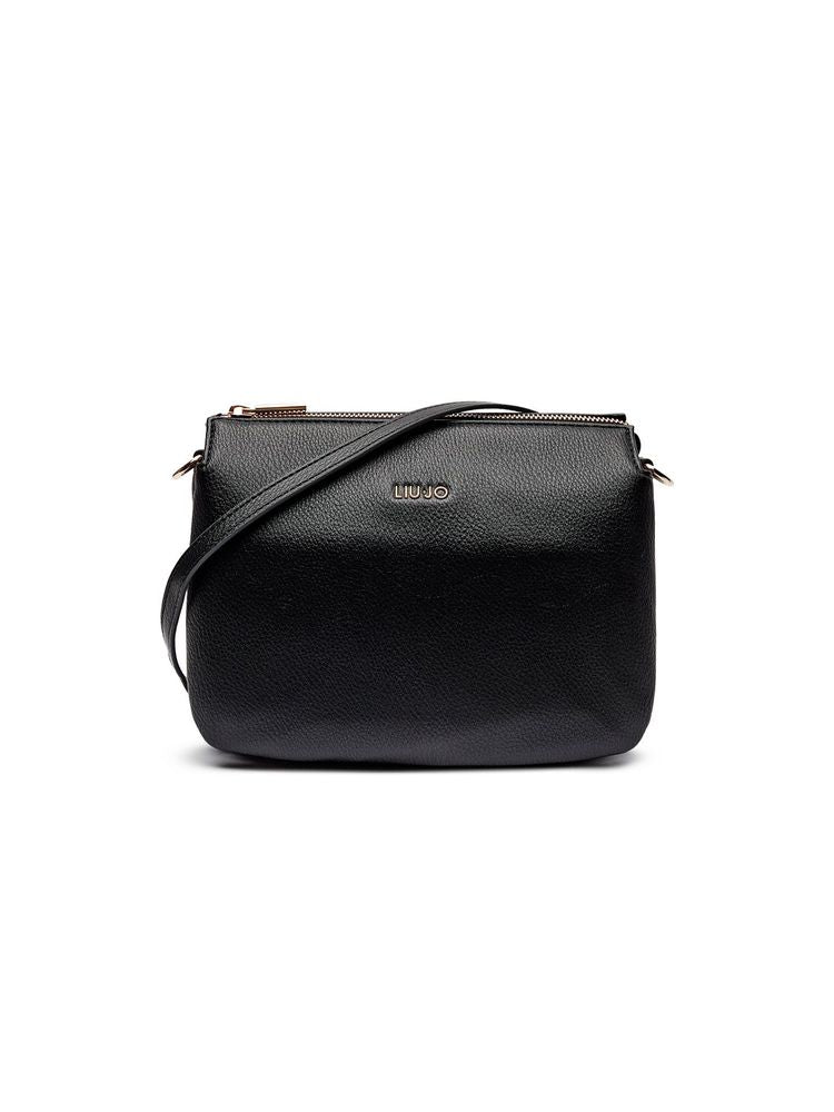 Liu Jo Textured Polyurethane Shoulder Bag — Black