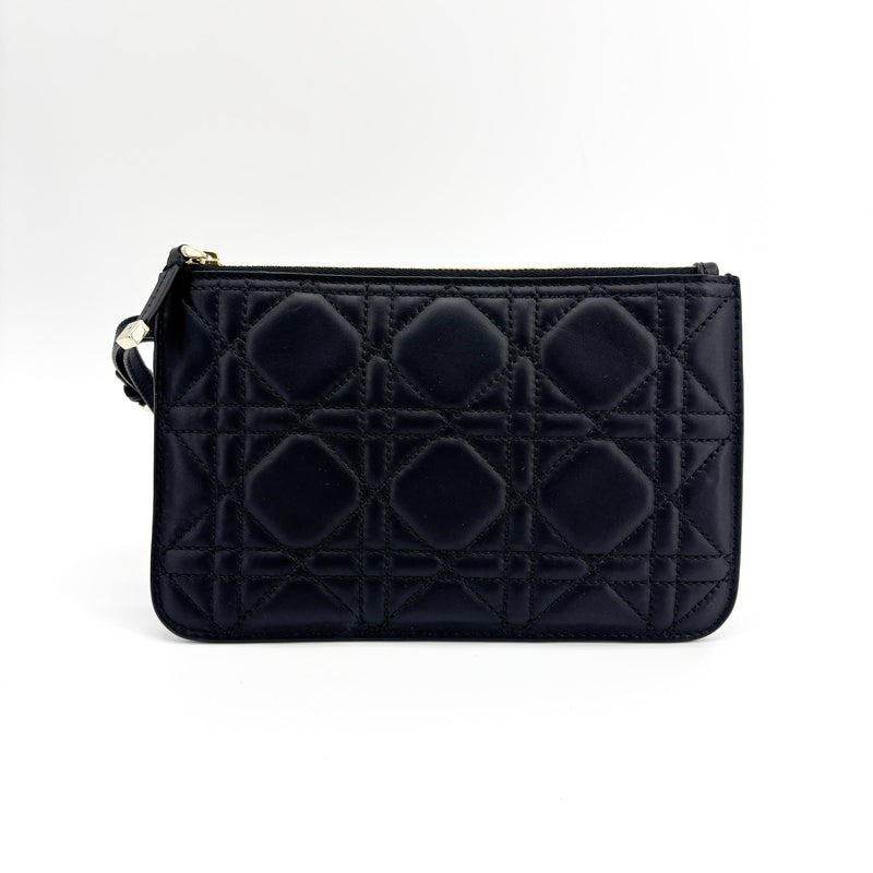 Christian Dior Toujours Macrocannage Quilt Calfskin Black Leather Bag