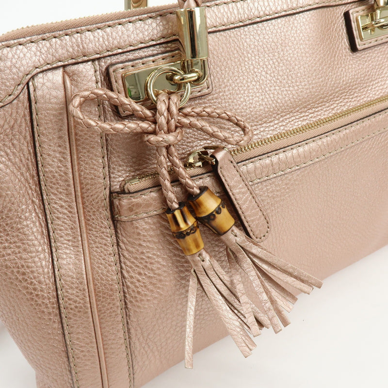 Gucci Bella Convertible Top Handle Leather Pink Bag