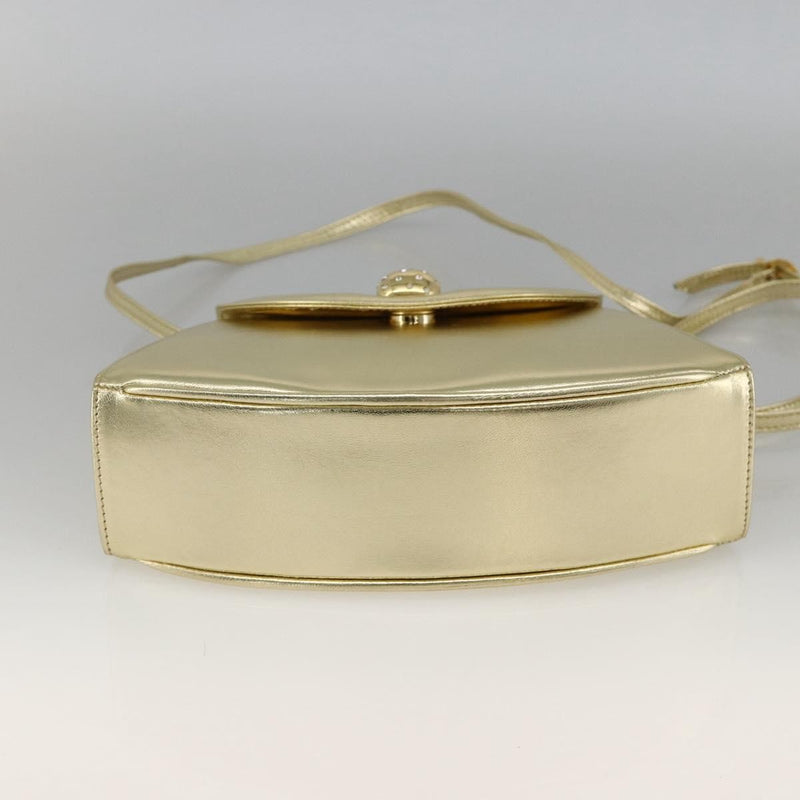 Salvatore Ferragamo Shoulder Leather Gold Bag
