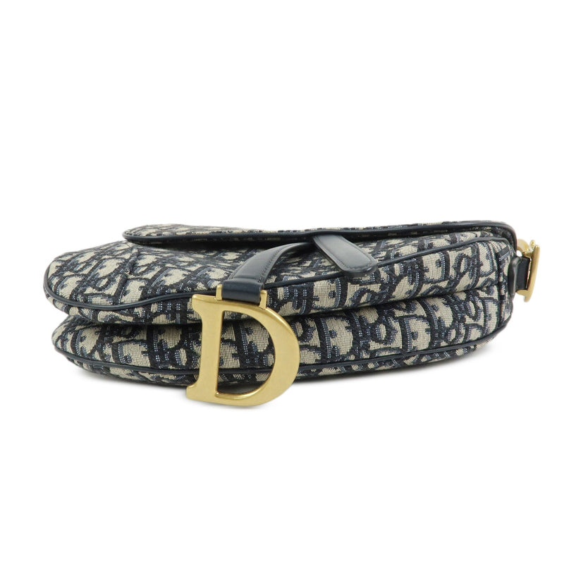 Christian Dior Saddle Oblique Canvas Navy Bag