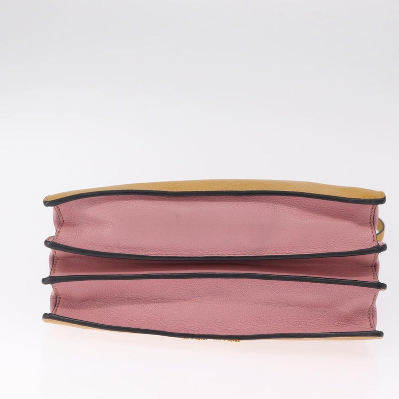 Miu Miu Madras Convertible Compartment Leather Yellow Bag