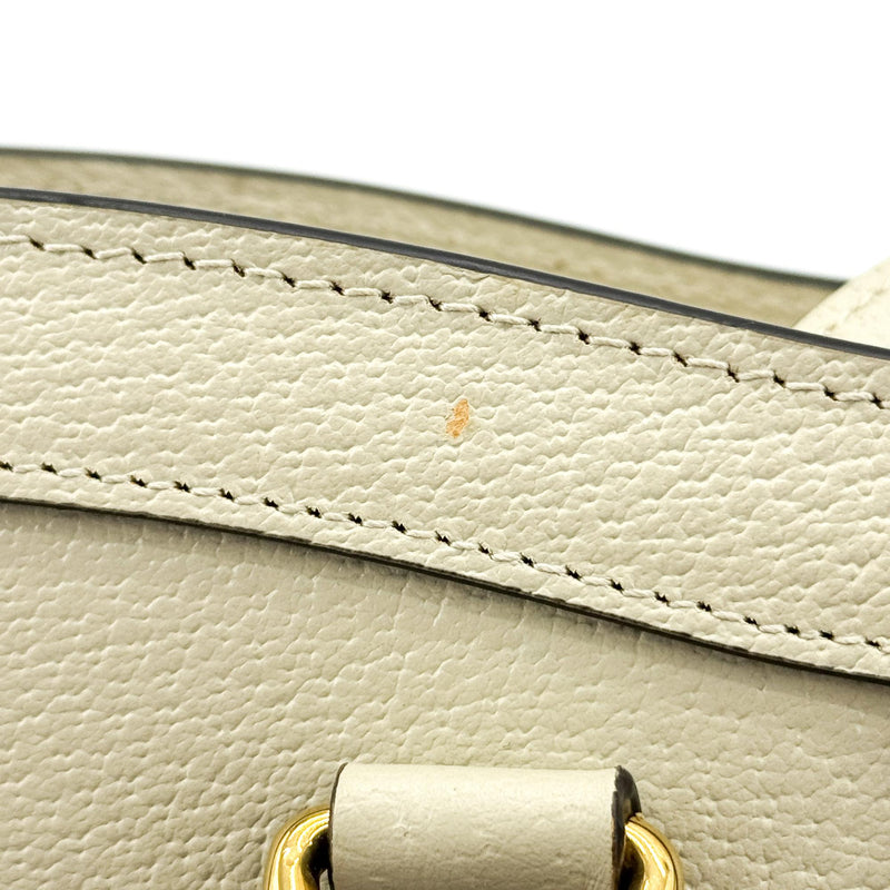 Gucci Diana Nm Bamboo Handle Leather White Bag