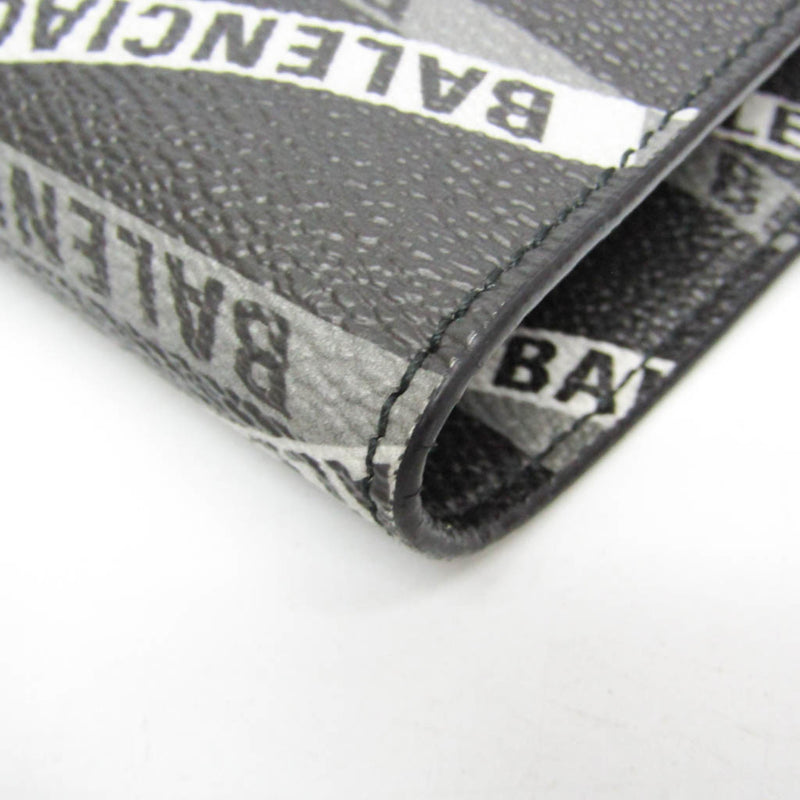 Balenciaga Fold Over Monogram Printed Leather Black Bag
