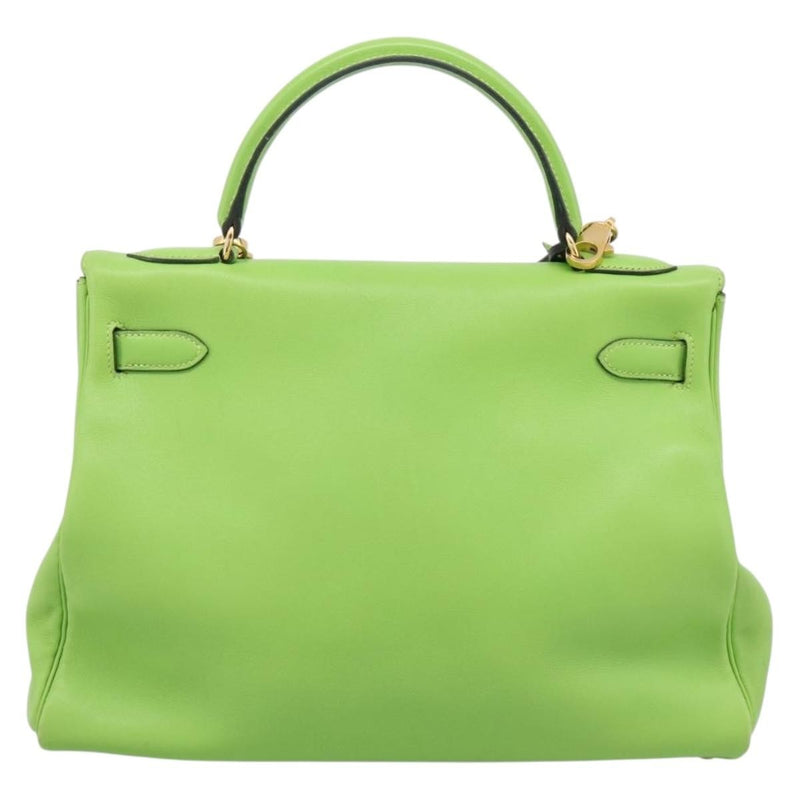 Hermes Kelly Green Gulliver With Gold Hardware Leather Bag