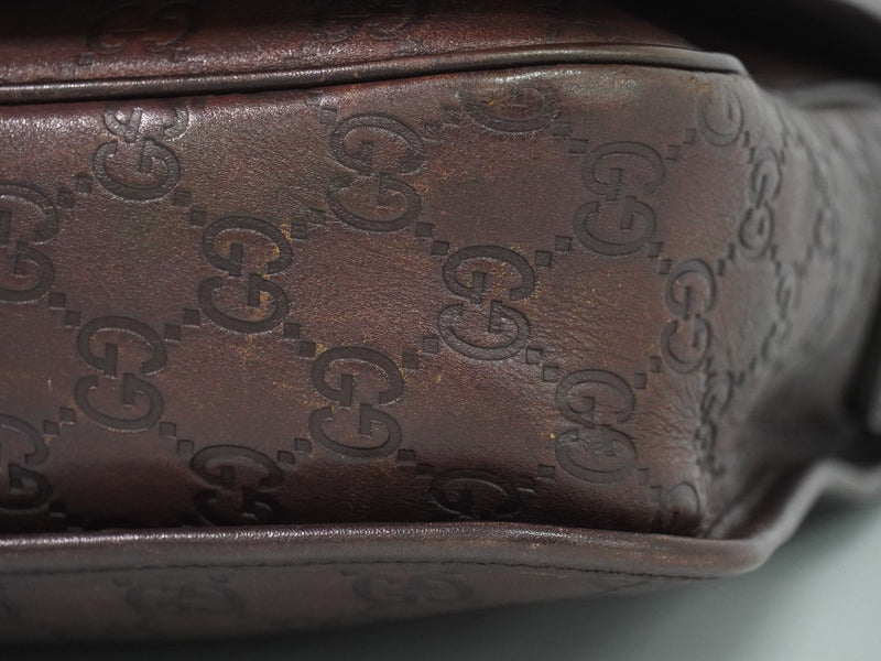 Gucci Flap Messenger Bag (outlet) Guccissima Leather Brown