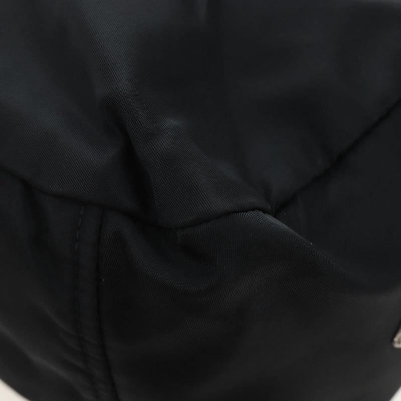 Prada Double Pocket Buckle Flap Tessuto And Leather Black Nylon Bag