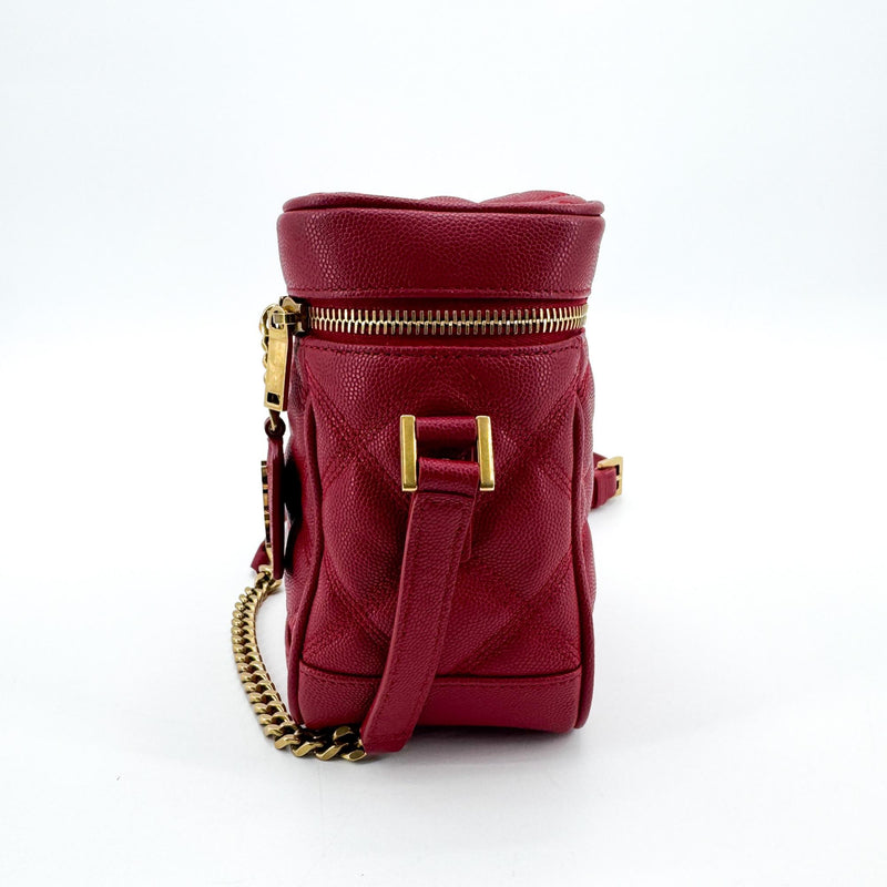 Saint Laurent 80s Vanity Quilted Leather Red Bag