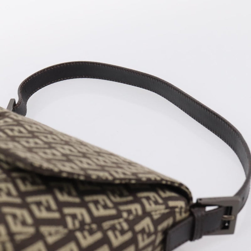 Fendi Mamma Baguette Zucchino Canvas Brown Bag
