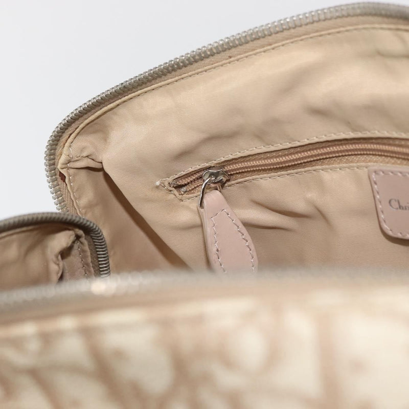 Christian Dior Vintage Trotter Romantique Zip Diorissimo Coated Canvas Beige Bag