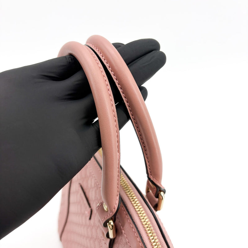 Gucci Convertible Dome Satchel Microguccissima Leather Pink