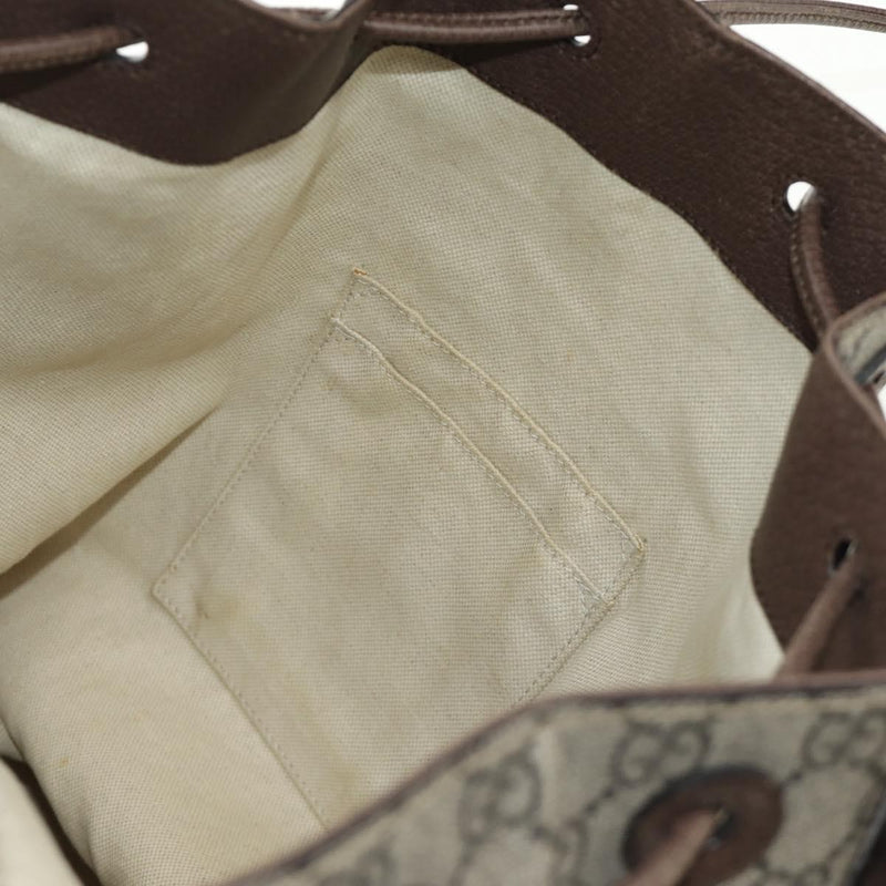 Gucci Neo Vintage Drawstring Bucket Gg Coated Canvas Beige Bag
