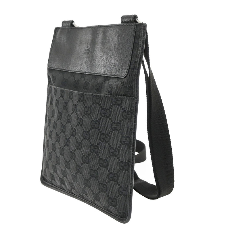Gucci Vintage Flat Gg Canvas Black Bag