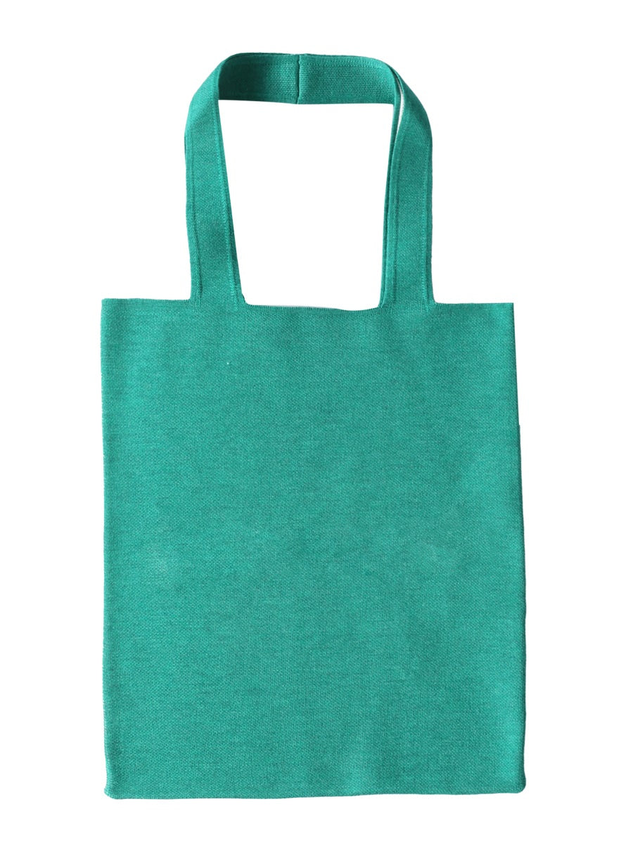 Palm Angels Logo Wool Shopper Shoulder Bag — Green