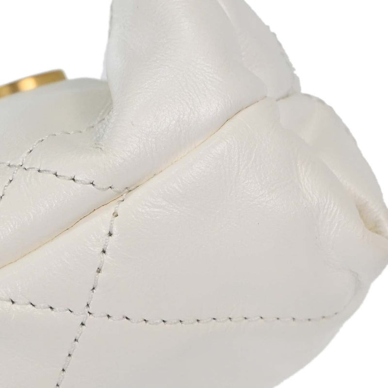 Chanel 22 Chain Hobo Quilted Calfskin White Leather