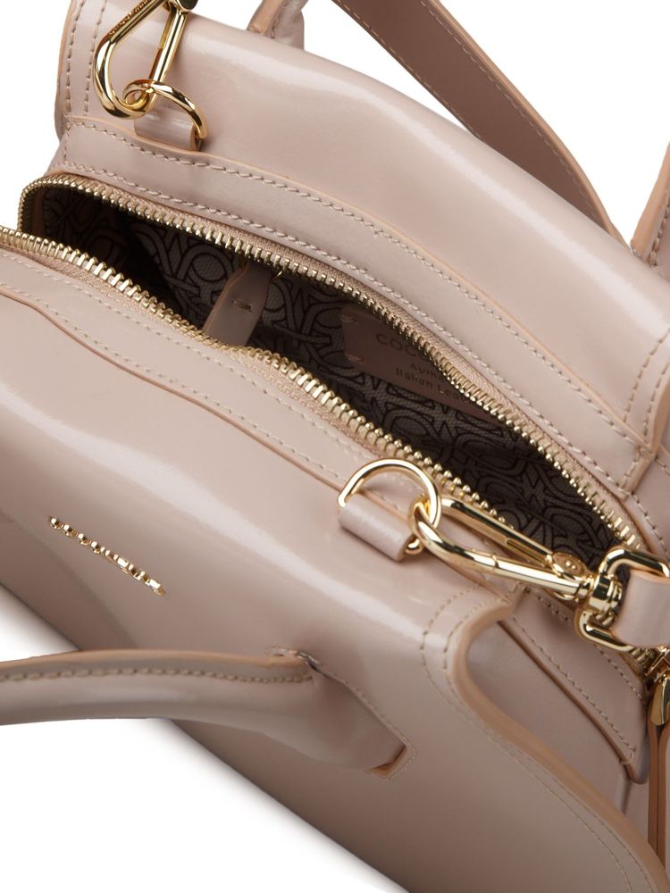 Coccinelle Lord Top Handle Bag — Beige Calf Split