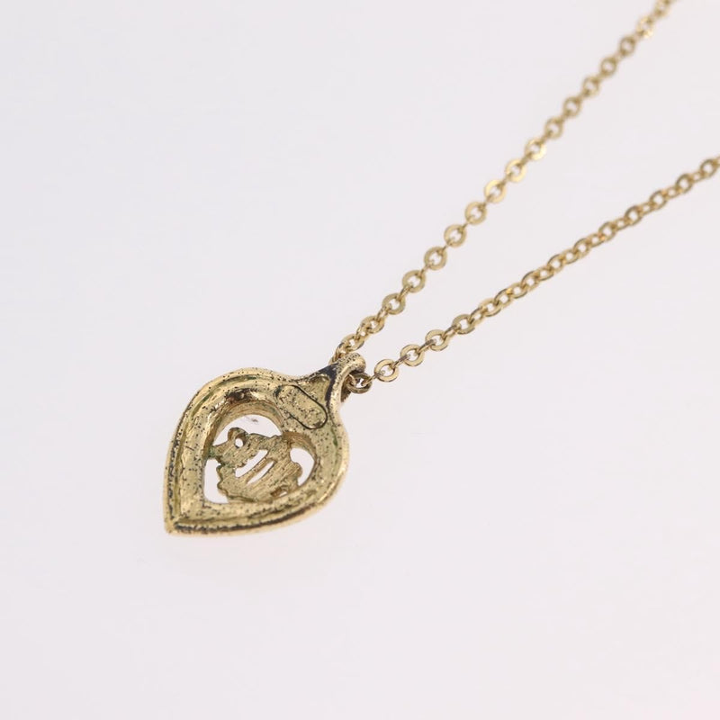 Christian Dior Logo Heart Pendant Metal Gold Bijoux