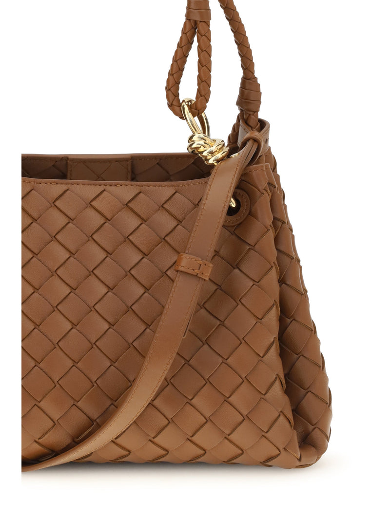 Bottega Veneta Intrecciato Shoulder Bag — Brown Calf Leather