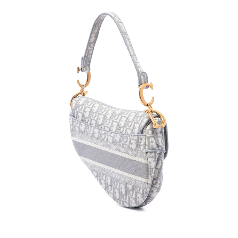 Oblique Embroidered Canvas Saddle Bag - Image 2