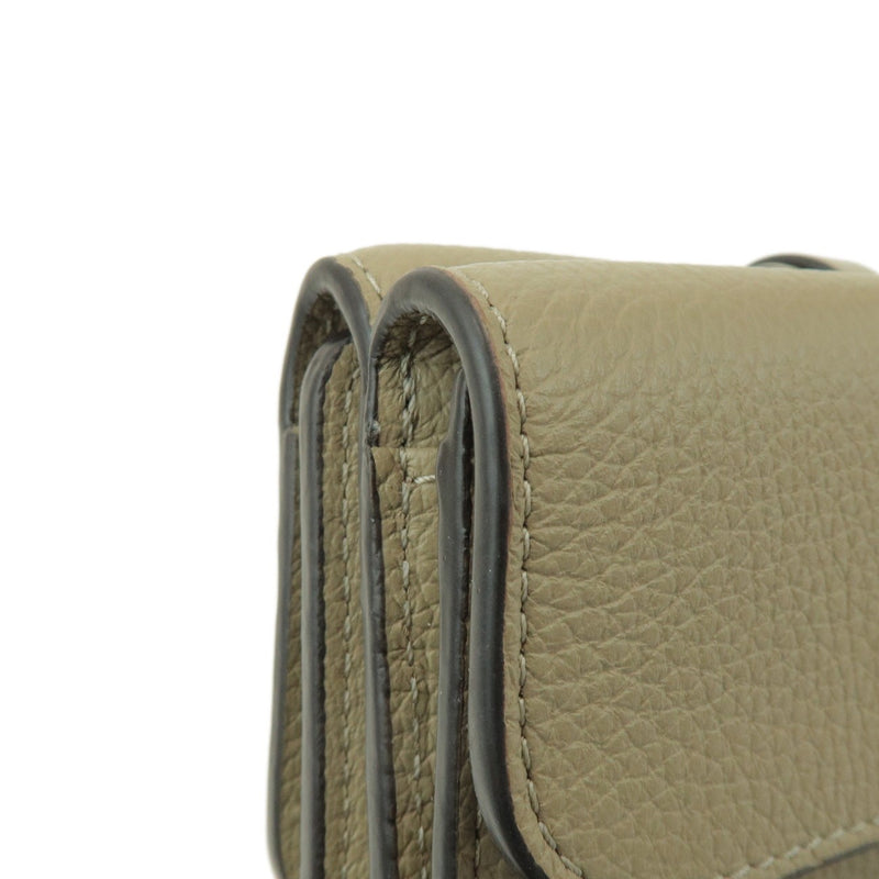 Chloe Alphabet Trifold Leather Khaki Accessory