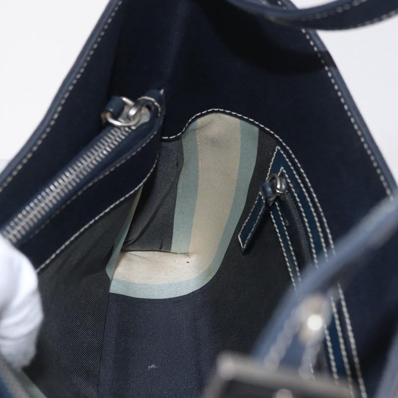 Fendi Baguette Canvas Navy Bag