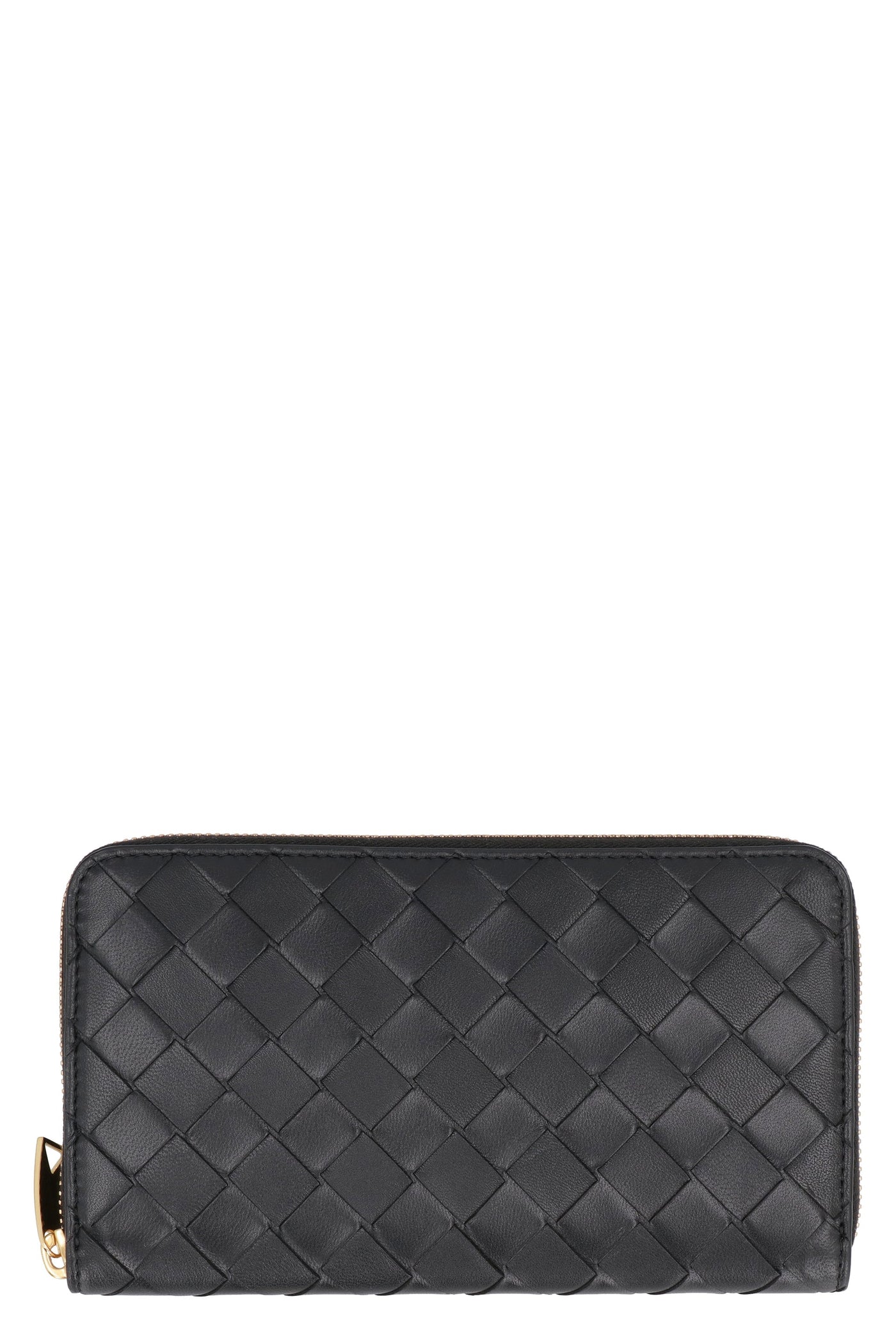Bottega Veneta Intrecciato Leather Zip-Around Wallet — Black Lamb & Purses