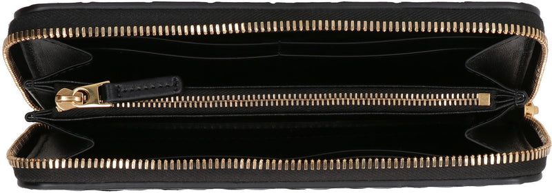 Bottega Veneta Intrecciato Leather Zip-Around Wallet — Black Lamb & Purses