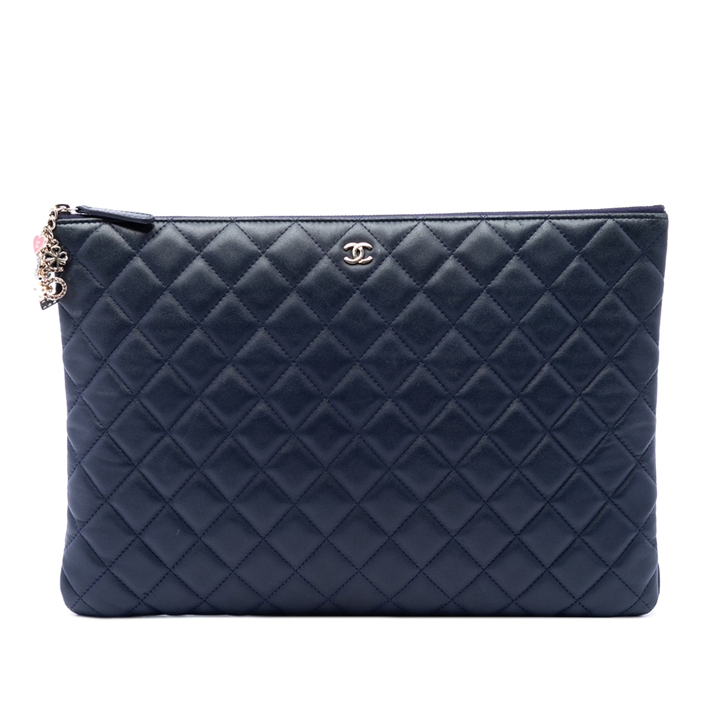 Large Quilted Lambskin Casino Charms O Case Clutch - Image 1