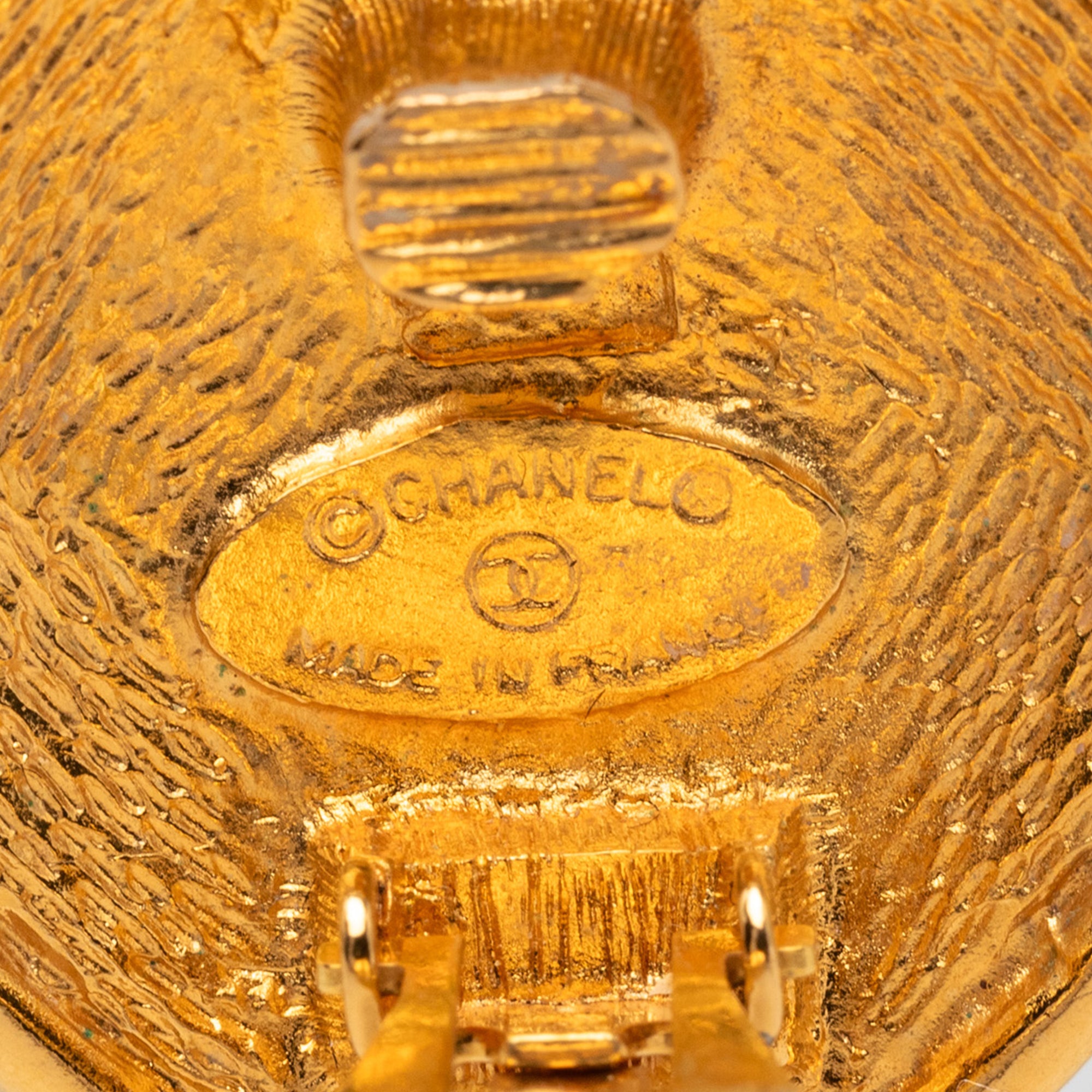 CC Gold Plated Diamond Clip On Earrings - Image 3