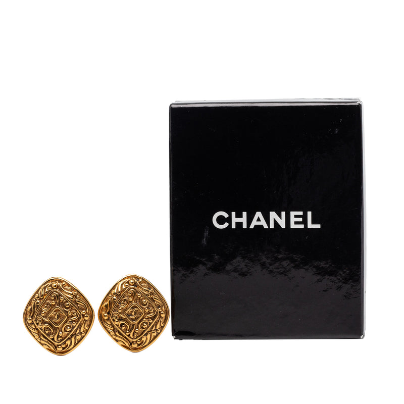 CC Gold Plated Diamond Clip On Earrings - Image 4