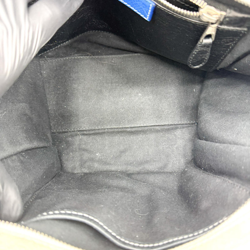 Balenciaga Bazar Striped Leather Black Bag