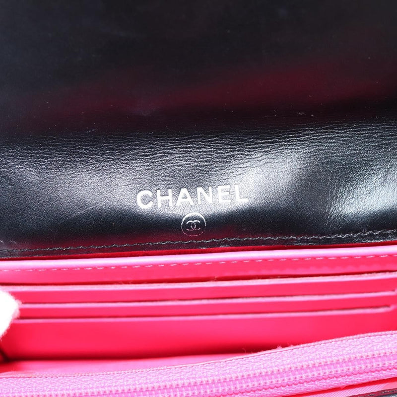 Chanel Cambon Flap Card Case Quilted Lambskin Black Leather Accessory