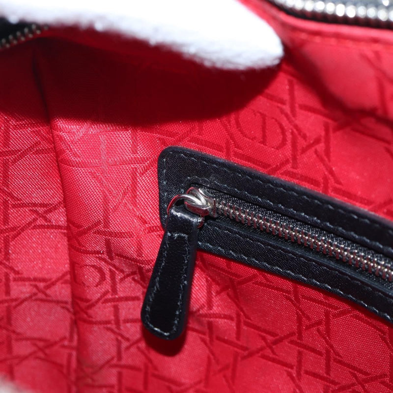Christian Dior Lady Lambskin Black Leather Bag