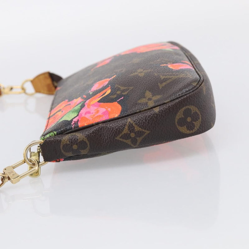 Louis Vuitton Pochette Accessoires Limited Edition Monogram Roses Multicolour Canvas Bag