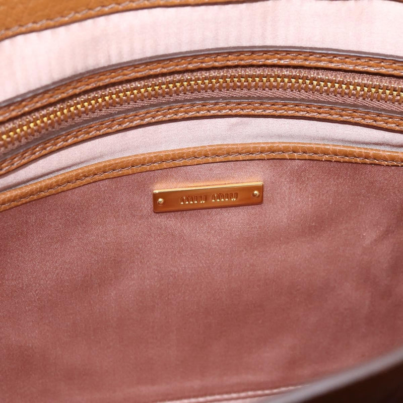 Miu Miu Madras Convertible Lock Leather Brown Bag