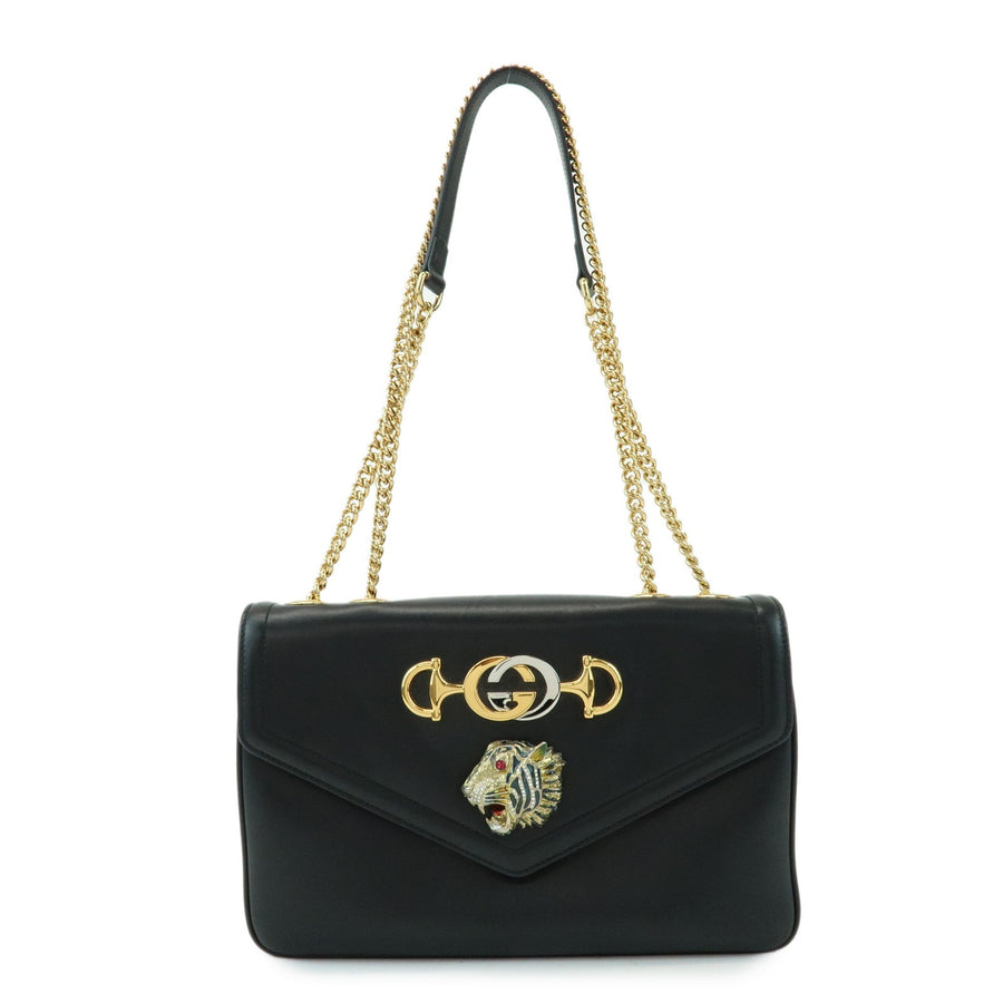 Gucci Rajah Chain Leather Black Bag