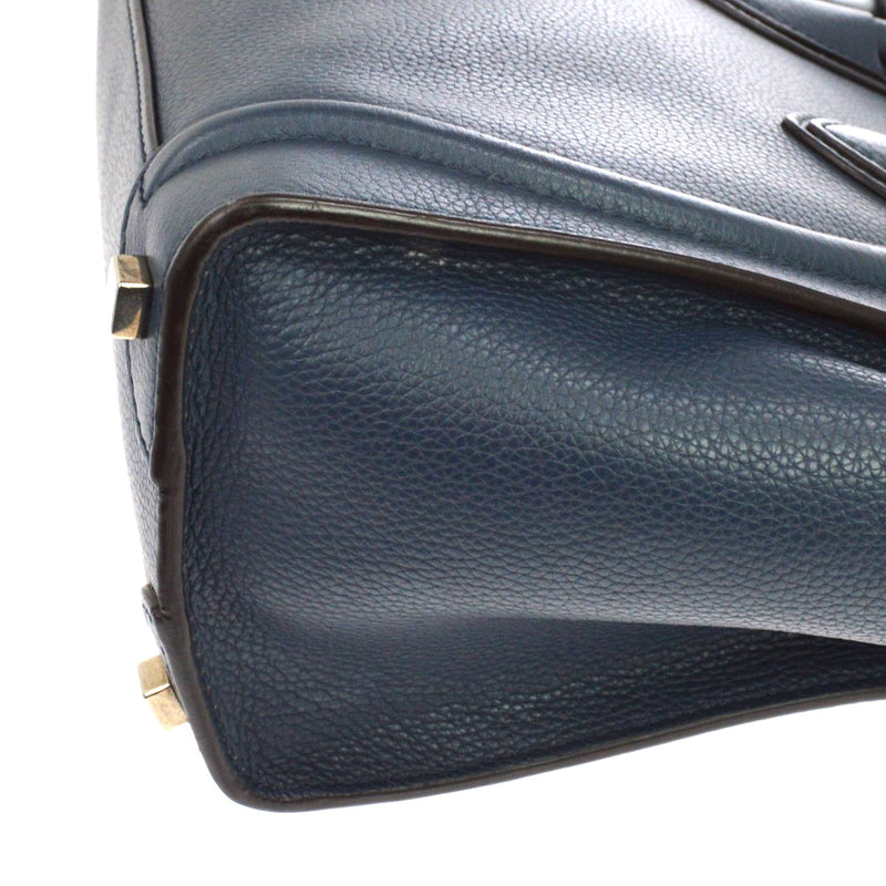 Celine Luggage Grainy Leather Navy Bag