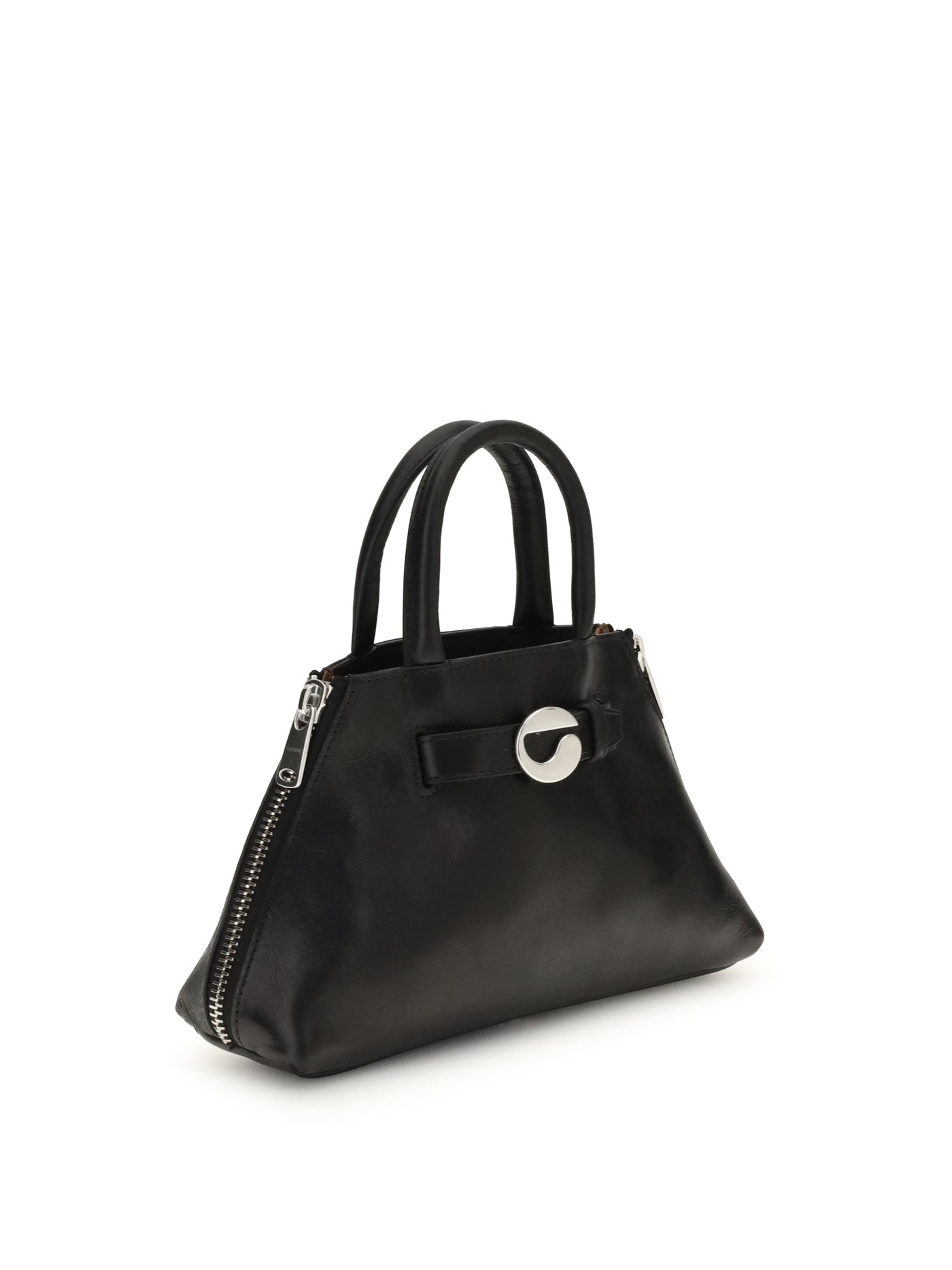 Coperni Data Top Handle Bag — Black Calf Leather