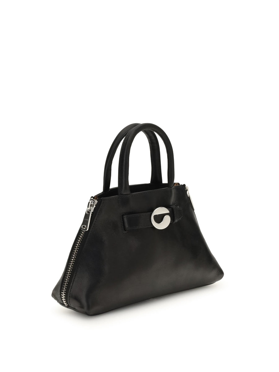 Coperni Data Top Handle Bag — Black Calf Leather