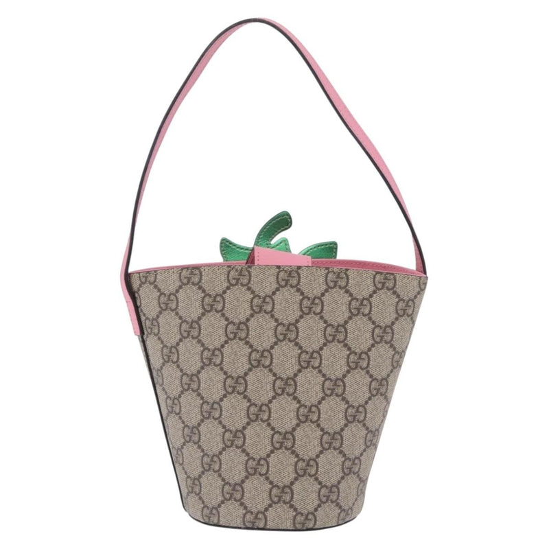 Gucci Childrens Convertible Gg Coated Canvas With Applique Beige Bag