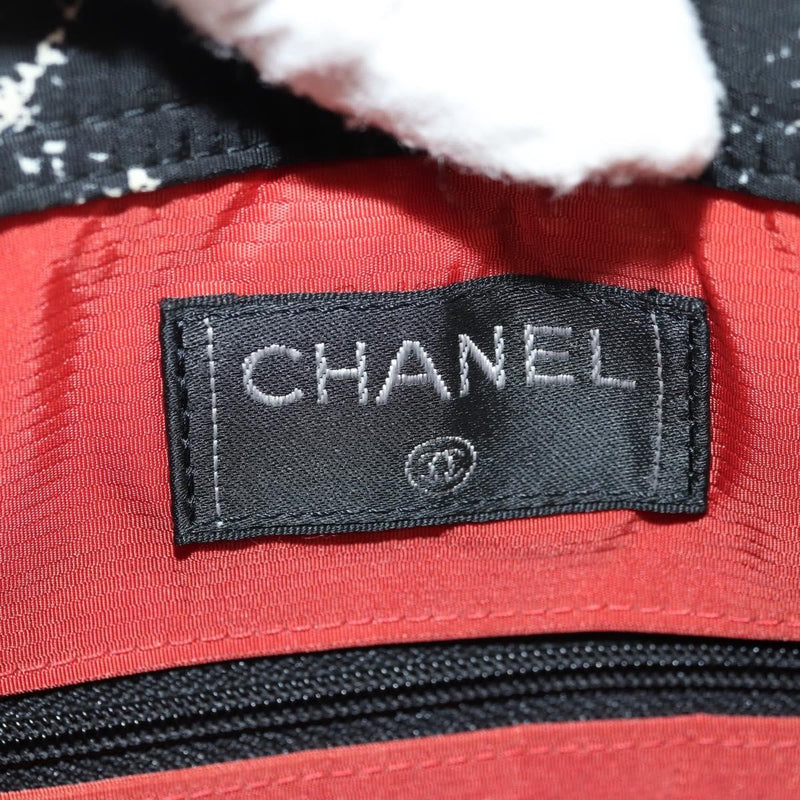 Chanel Travel Line Lock Printed Nylon Black Bag