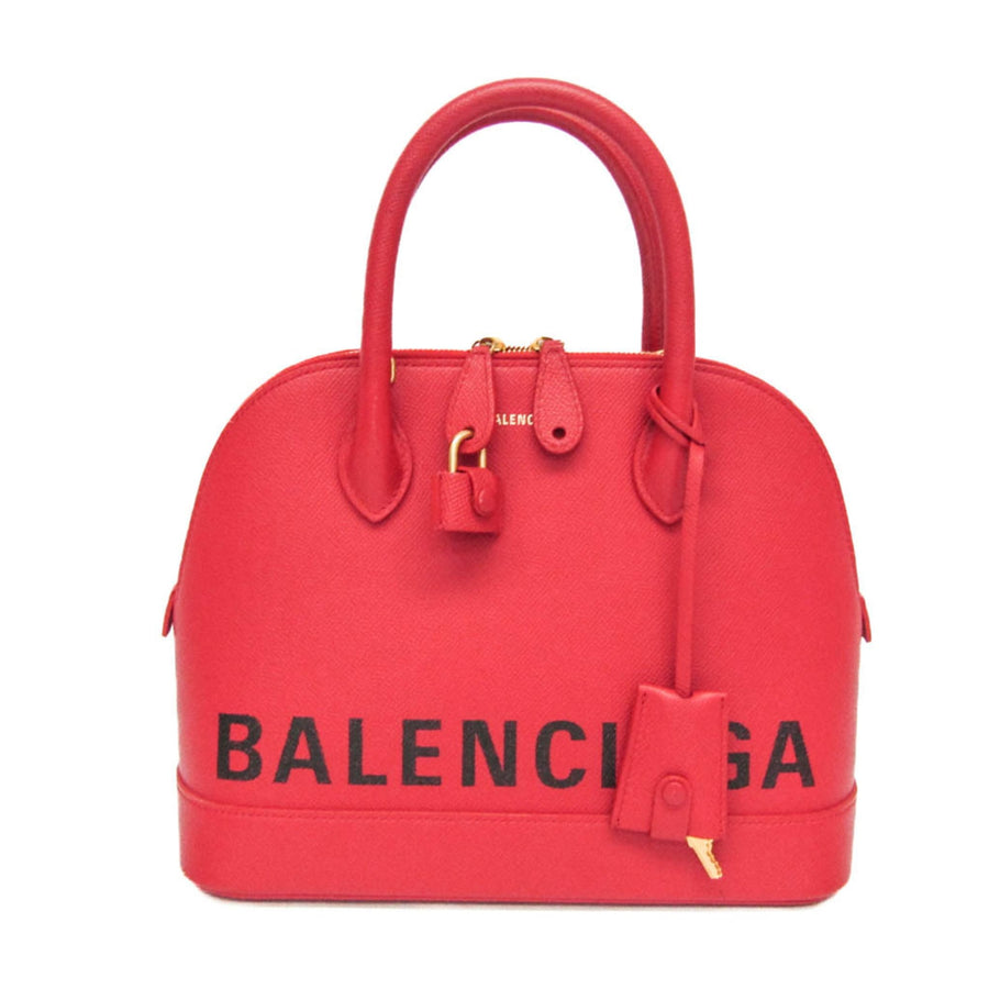 Balenciaga Logo Ville Leather Red Bag