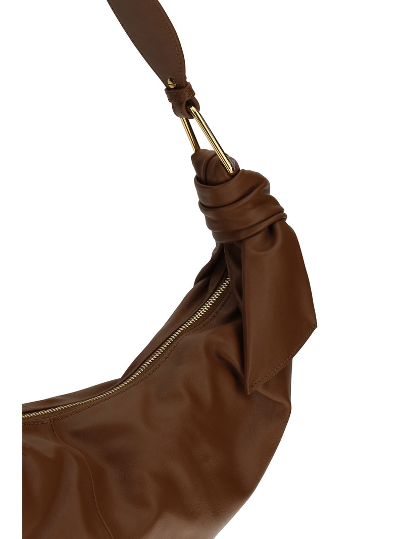 Coccinelle Furoshiki Shoulder Bag — Brown Calf Leather