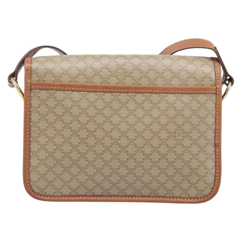 Celine Macadam Shoulder Canvas Beige Bag