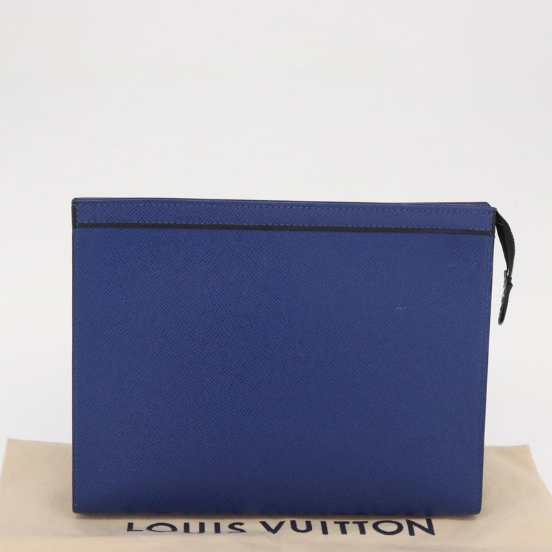 Louis Vuitton Pochette Voyage Taiga Leather Blue Bag