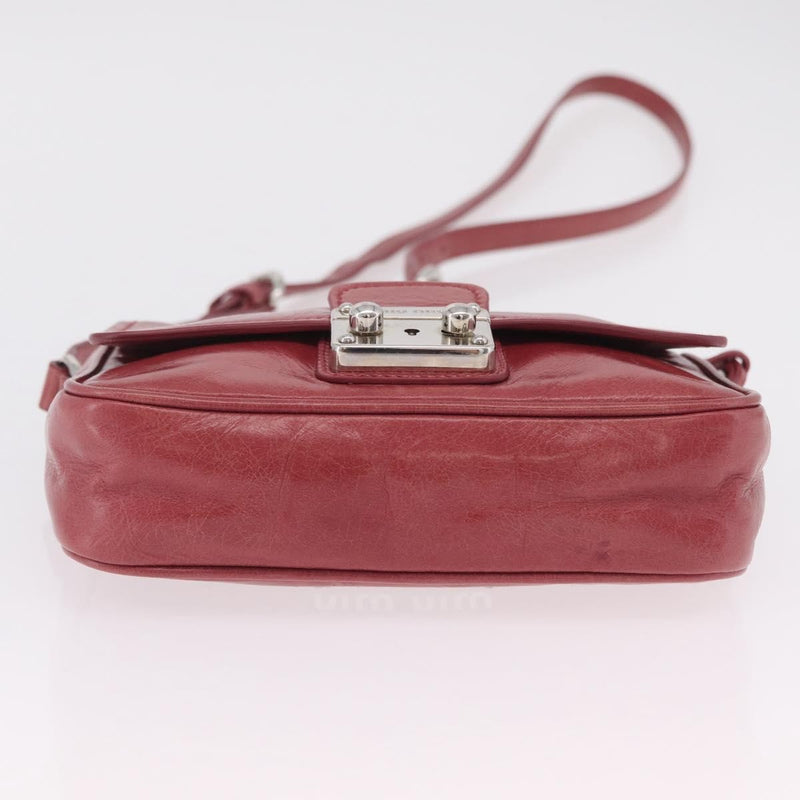 Miu Miu Madras Shoulder Leather Pink Bag
