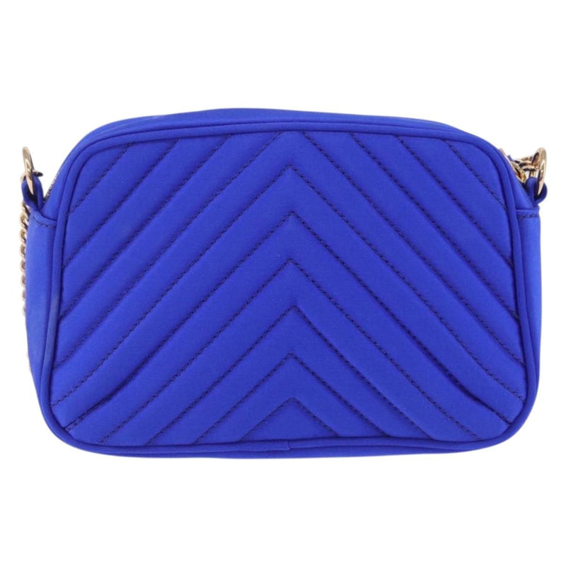 Stella Mccartney Star Camera Quilted Satin Blue Bag