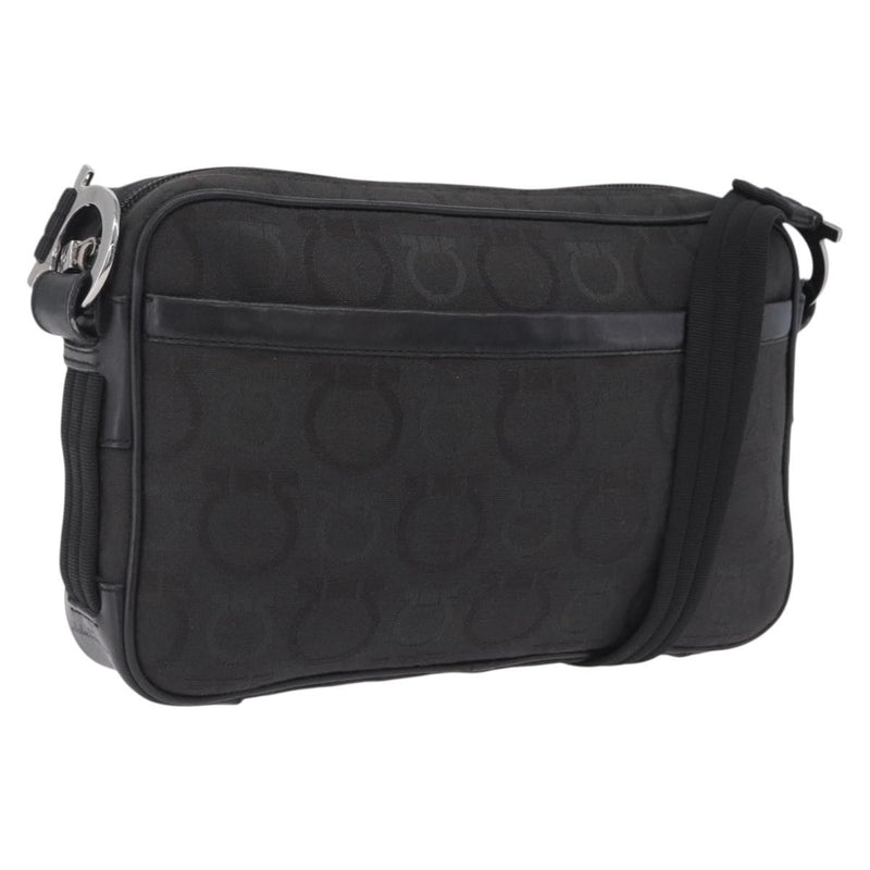 Salvatore Ferragamo Gancini Canvas Black Bag